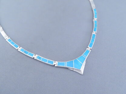 Sterling Silver & Turquoise Inlay Necklace