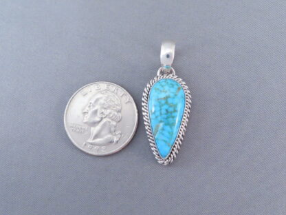 Turquoise Pendant by Artie Yellowhorse (Kingman Turquoise)