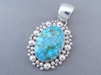 Turquoise Pendant by Artie Yellowhorse (Kingman Turquoise)