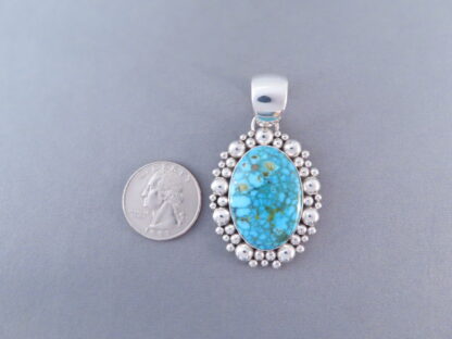Turquoise Pendant by Artie Yellowhorse (Kingman Turquoise)