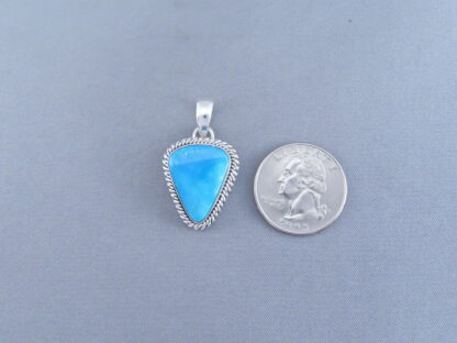 Smaller Turquoise Pendant by Artie Yellowhorse (Kingman)