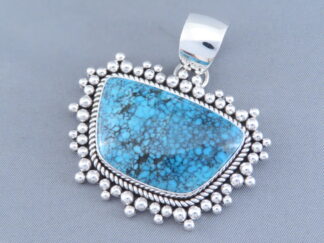 Shop Turquoise Jewelry - Ithaca Peak Turquoise Pendant by Native American jeweler, Artie Yellowhorse FOR SALE $825-
