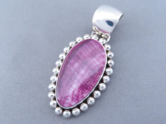 Purple Spiny Oyster Shell Slider Pendant by Native American Navajo Indian jeweler, Artie Yellowhorse FOR SALE $325-