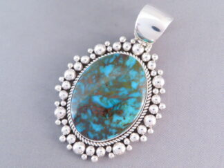 Sterling Silver & Kingman Turquoise Pendant by Artie Yellowhorse