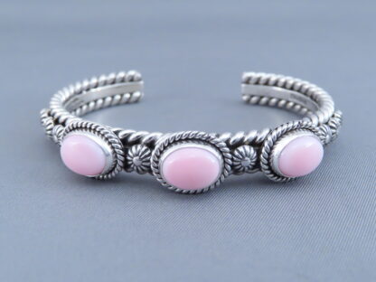 Pink Conch Shell Bracelet by Artie Yellowhorse