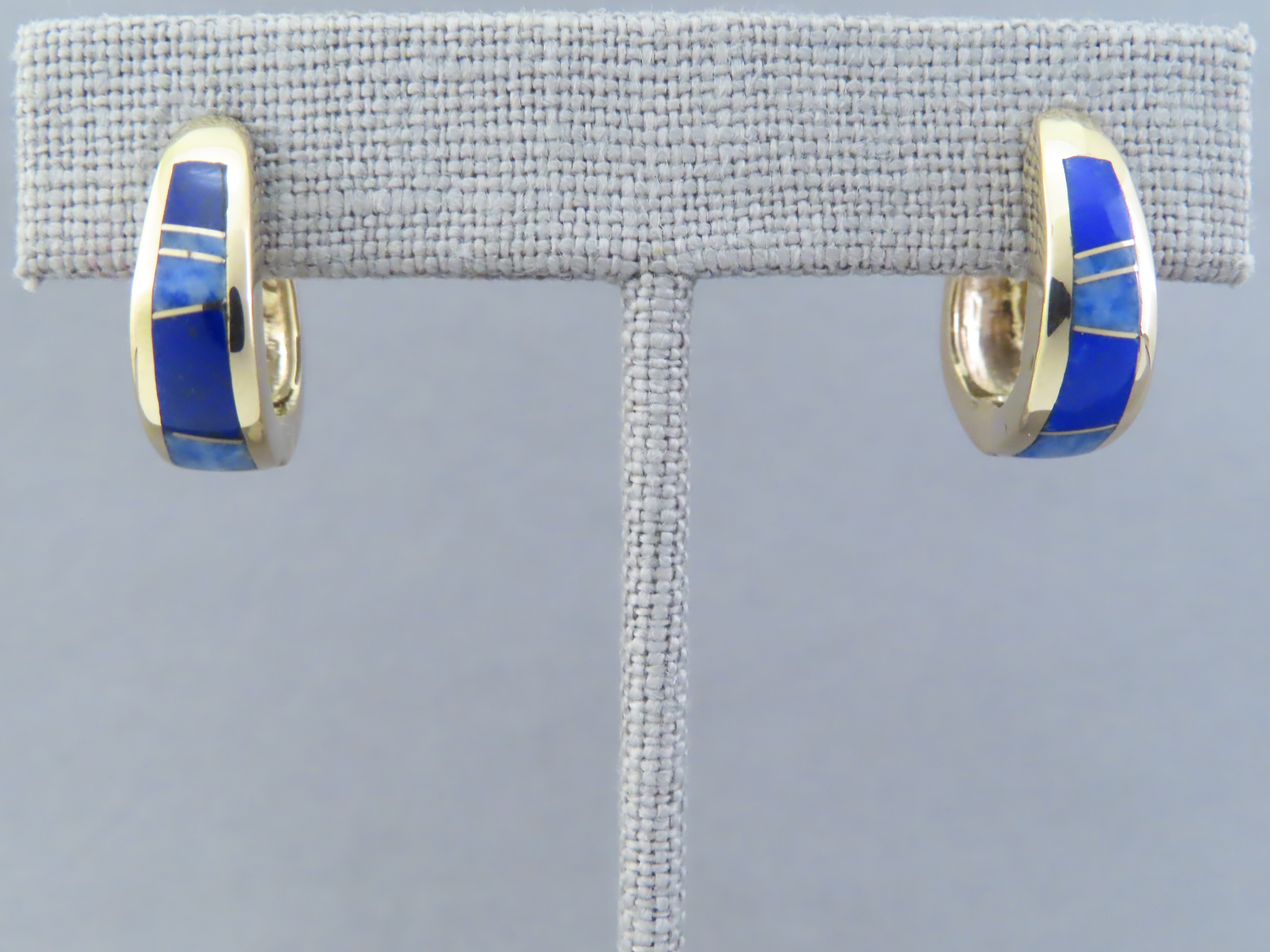 Lapis & 14kt Gold Earrings – Lapis Inlay