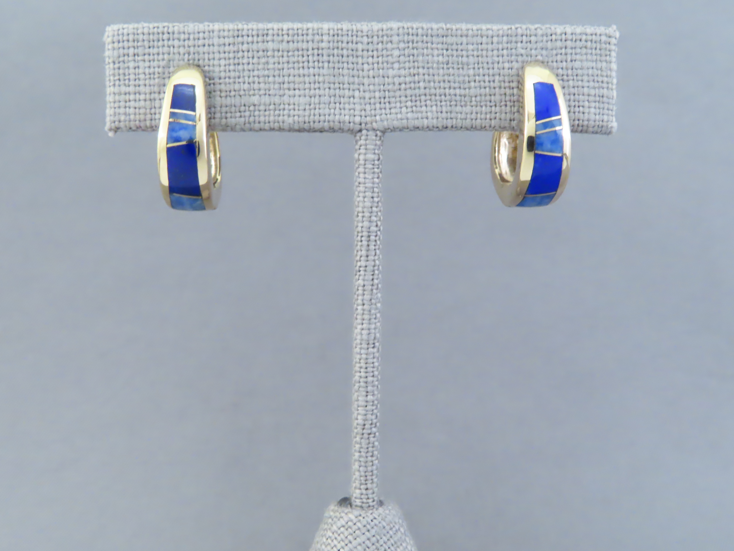 Lapis & 14kt Gold Earrings – Lapis Inlay