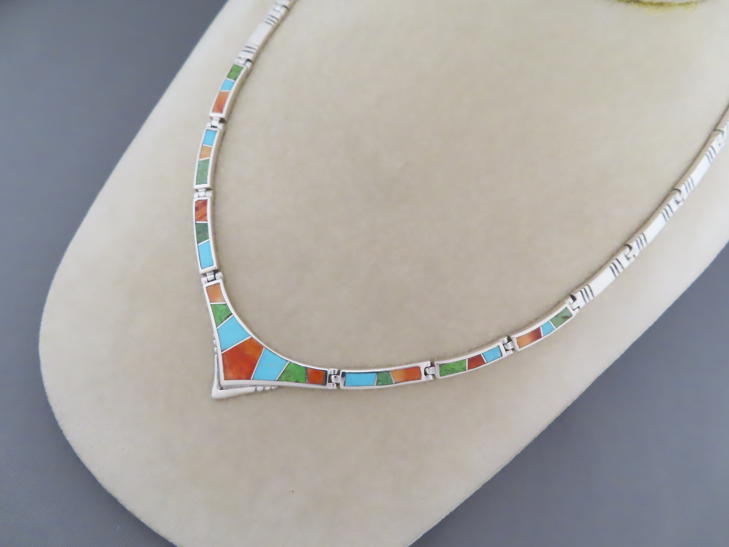 Colorful Multi-Stone Inlay Necklace