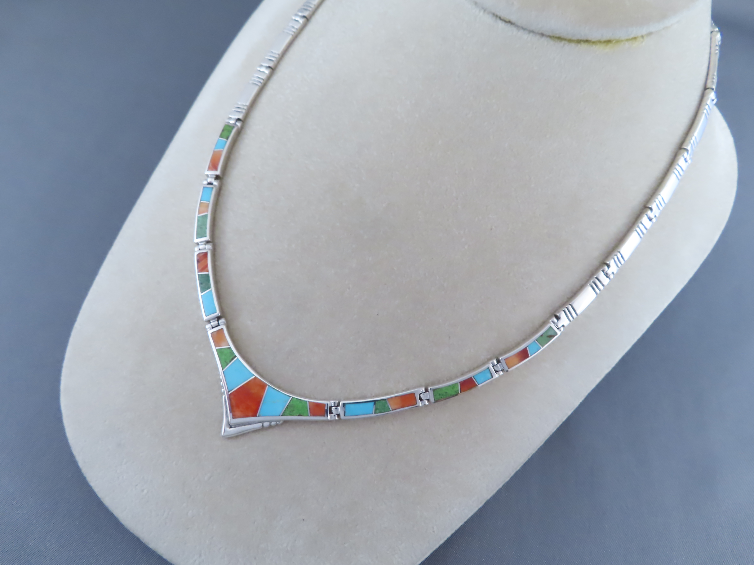 Colorful Multi-Stone Inlay Necklace