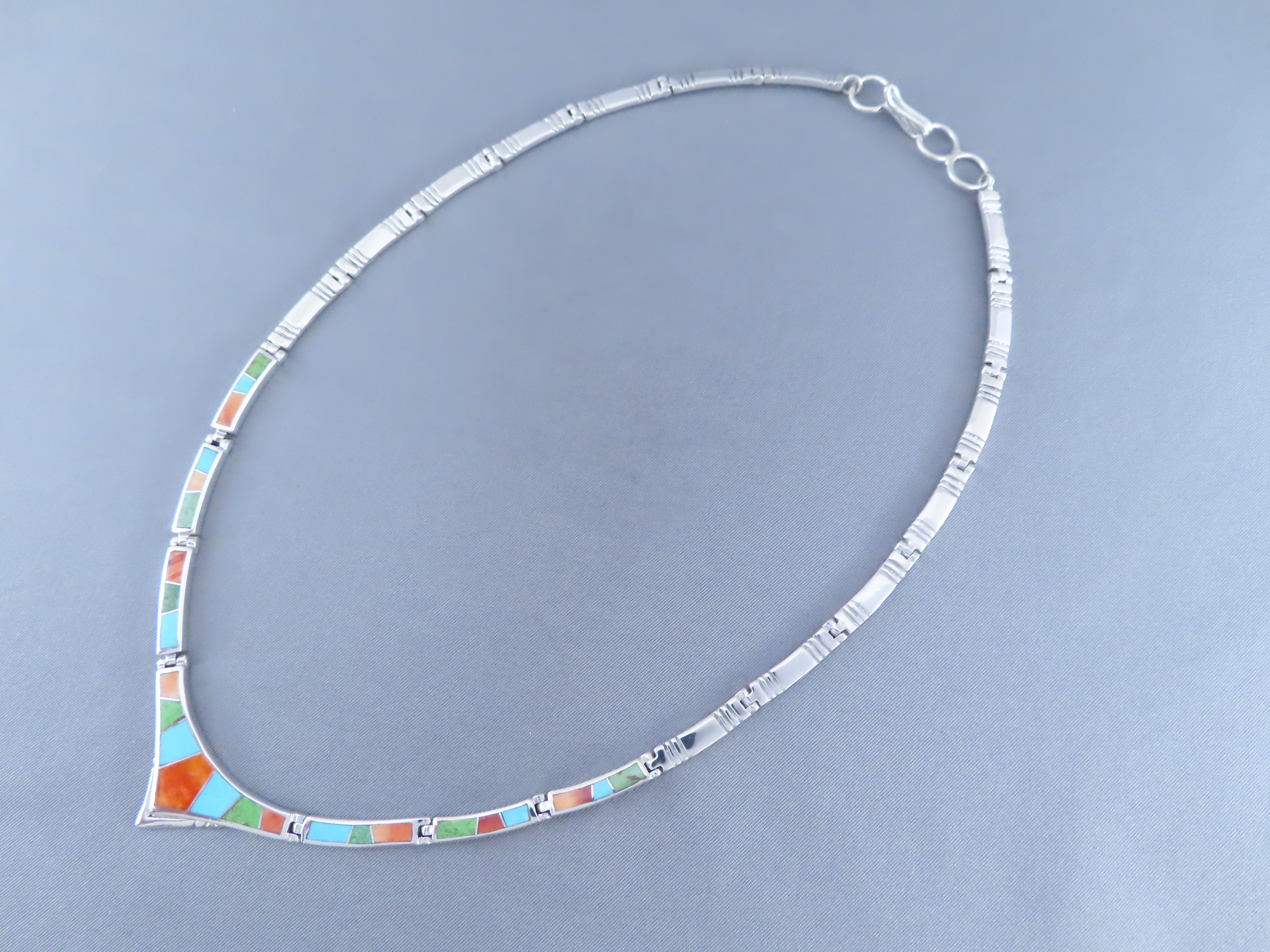 Colorful Multi-Stone Inlay Necklace