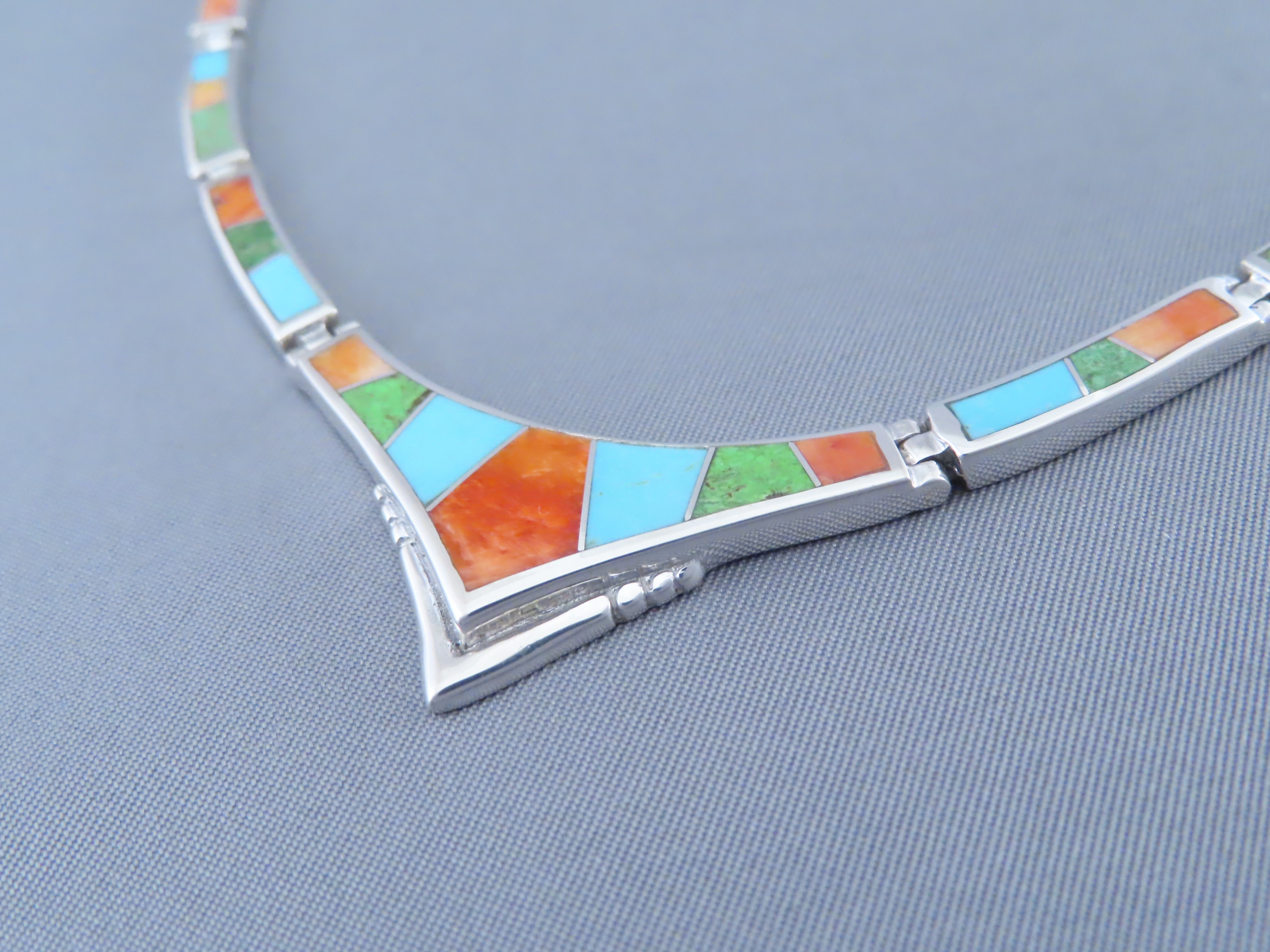 Colorful Multi-Stone Inlay Necklace