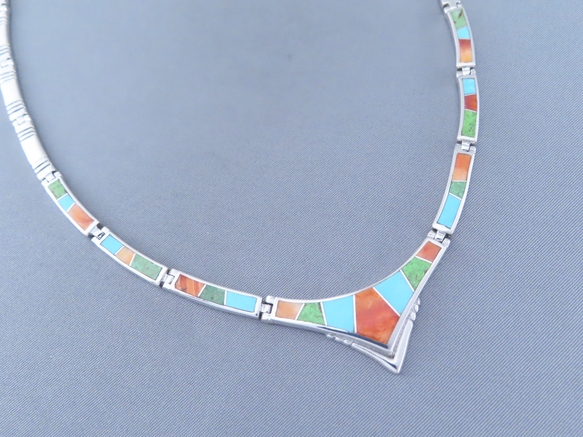 Colorful Multi-Stone Inlay Necklace
