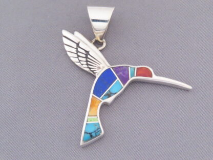 HUMMINGBIRD Pendant with Multi-Color Inlay