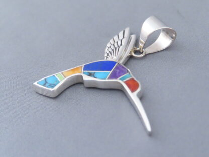 HUMMINGBIRD Pendant with Multi-Color Inlay