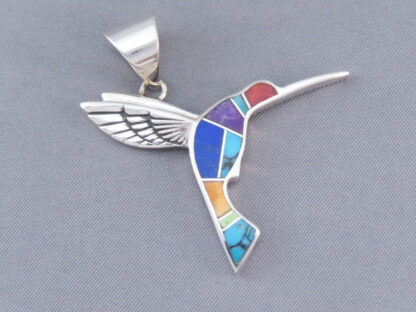 HUMMINGBIRD Pendant with Multi-Color Inlay
