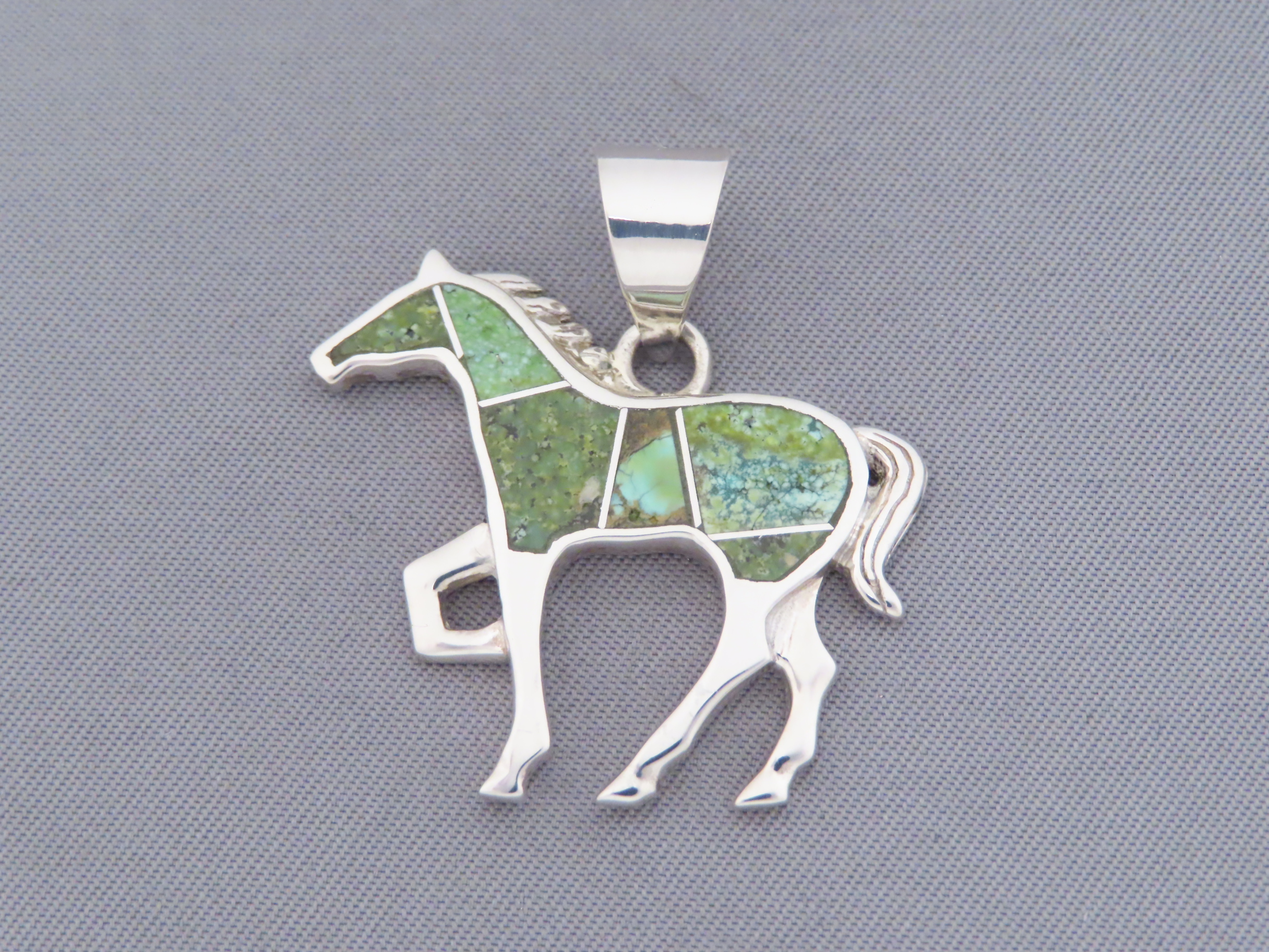 Horse Pendant with Sonoran Gold Turquoise Inlay