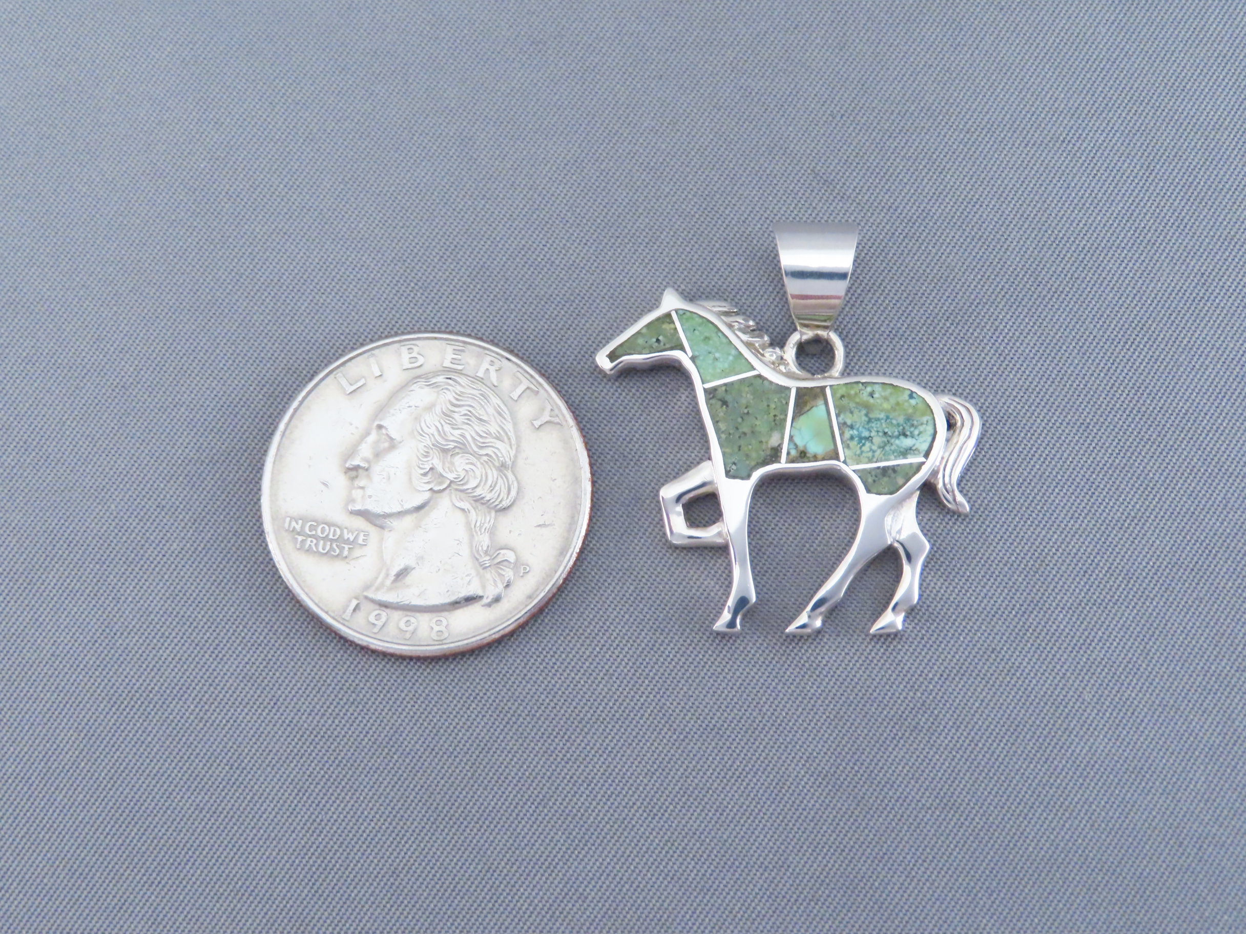 Horse Pendant with Sonoran Gold Turquoise Inlay