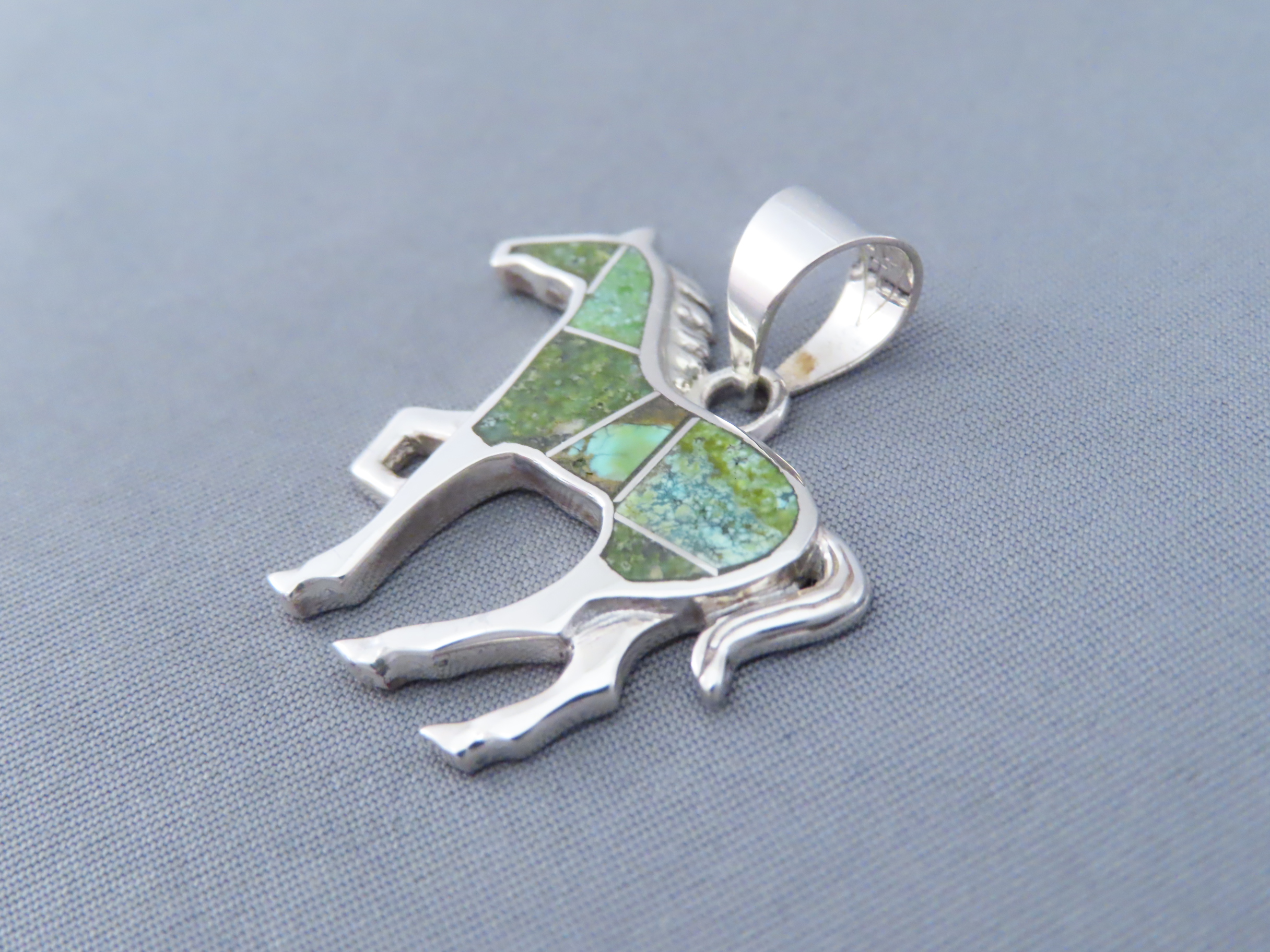 Horse Pendant with Sonoran Gold Turquoise Inlay