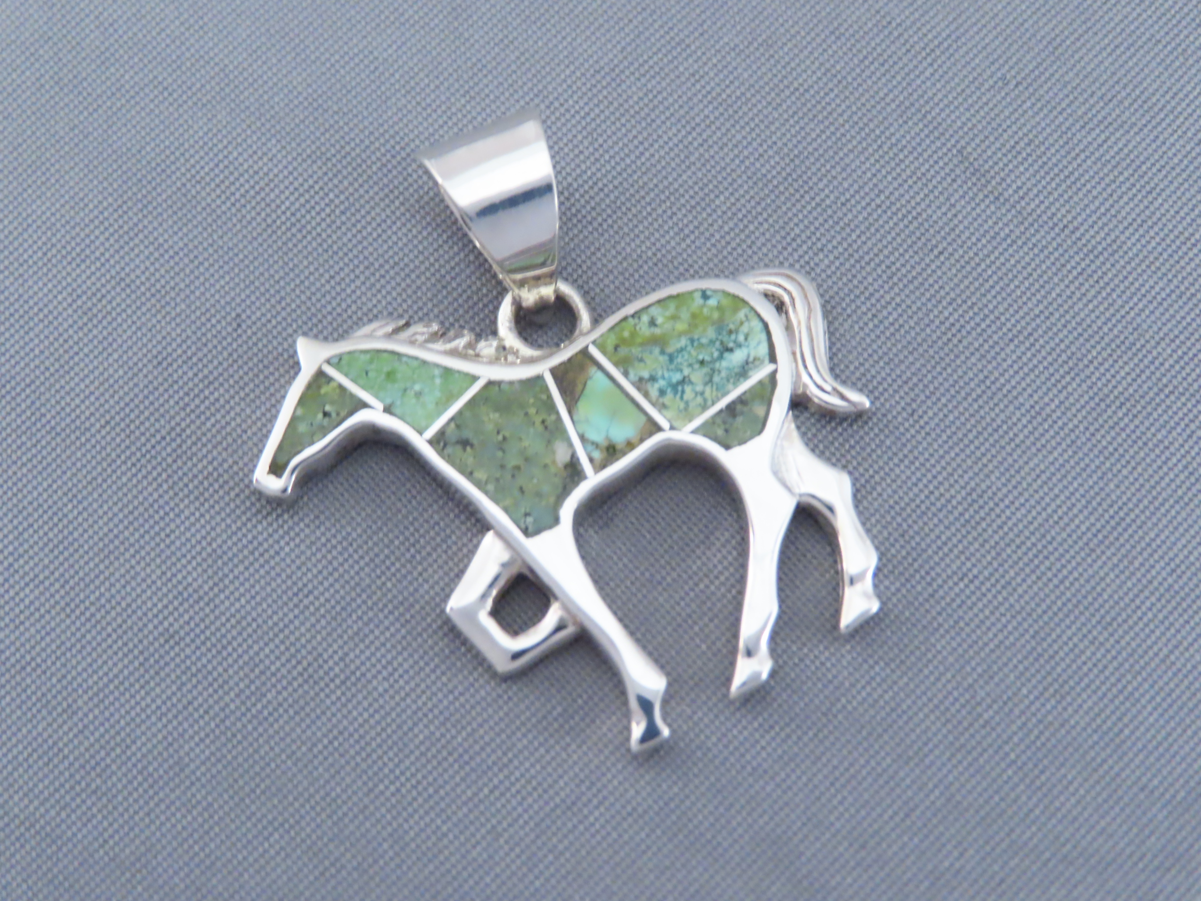 Horse Pendant with Sonoran Gold Turquoise Inlay