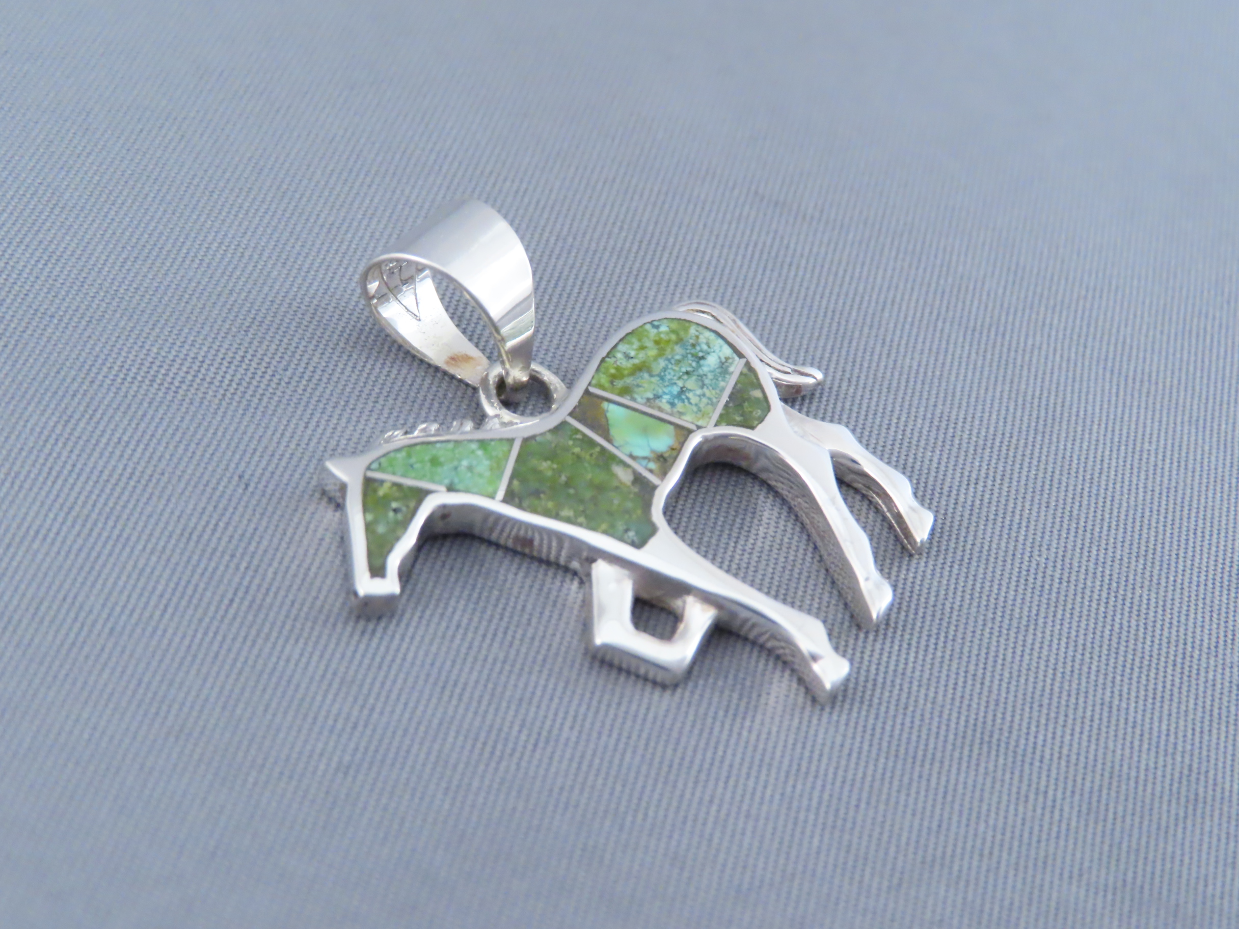 Horse Pendant with Sonoran Gold Turquoise Inlay