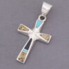 Multi-Stone Inlay Cross Pendant featuring Turquoise