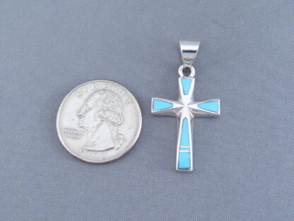 Turquoise Inlay Cross Pendant