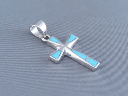 Turquoise Inlay Cross Pendant