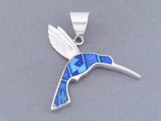 HUMMINGBIRD Pendant with Lapis & Opal Inlay