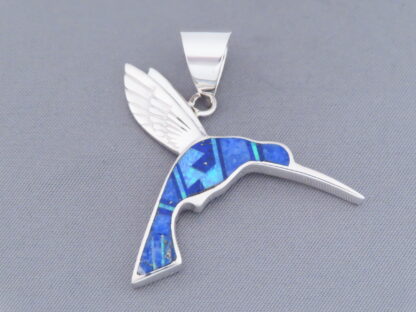 HUMMINGBIRD Pendant with Lapis & Opal Inlay
