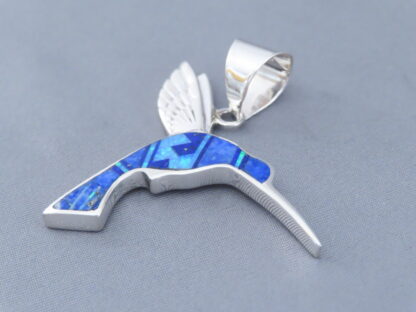 HUMMINGBIRD Pendant with Lapis & Opal Inlay