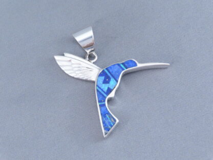 HUMMINGBIRD Pendant with Lapis & Opal Inlay