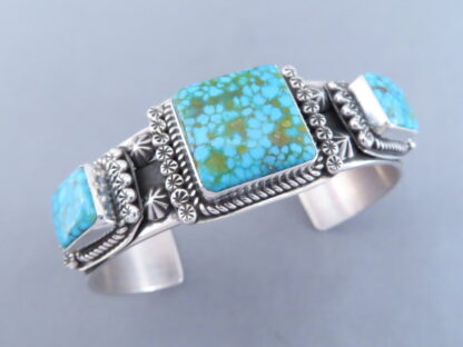 Sterling Cuff Bracelet with Turquoise by John Nelson