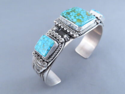 Sterling Cuff Bracelet with Turquoise by John Nelson