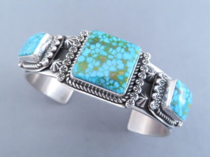 Sterling Cuff Bracelet with Turquoise by John Nelson