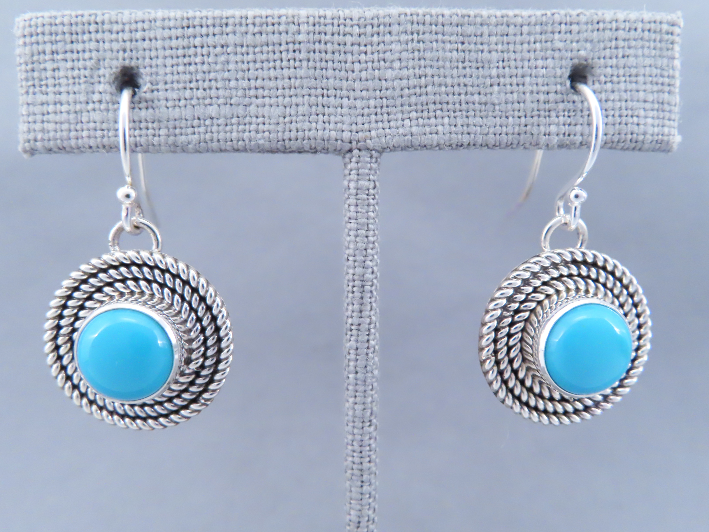 Sleeping Beauty Turquoise Earrings with Sterling Silver