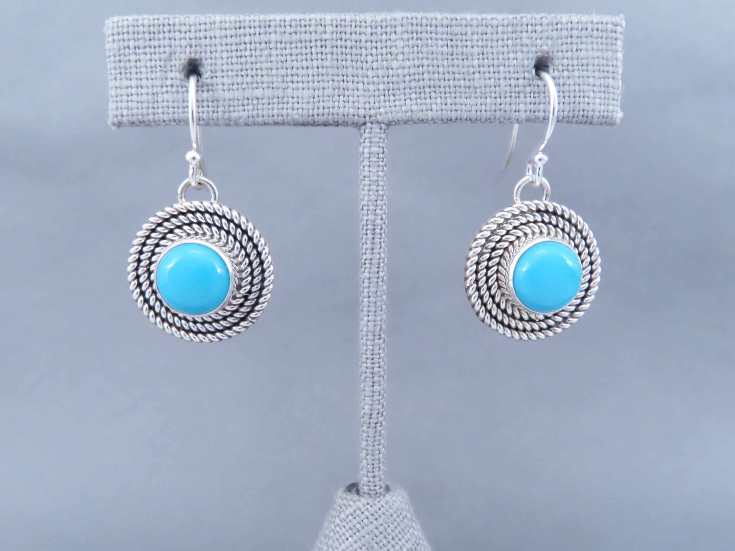 Sleeping Beauty Turquoise Earrings with Sterling Silver