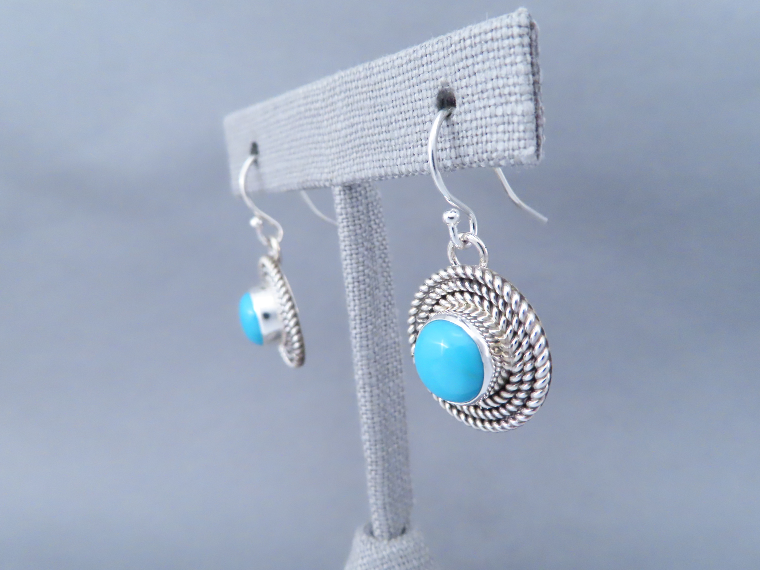 Sleeping Beauty Turquoise Earrings with Sterling Silver