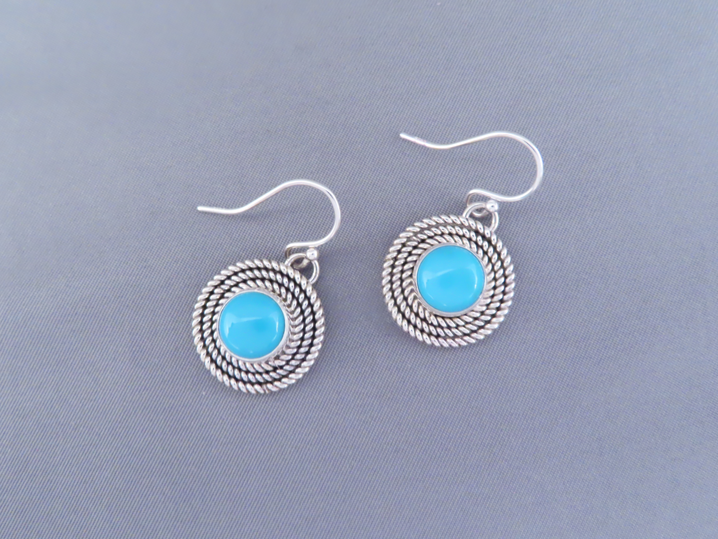 Sleeping Beauty Turquoise Earrings with Sterling Silver