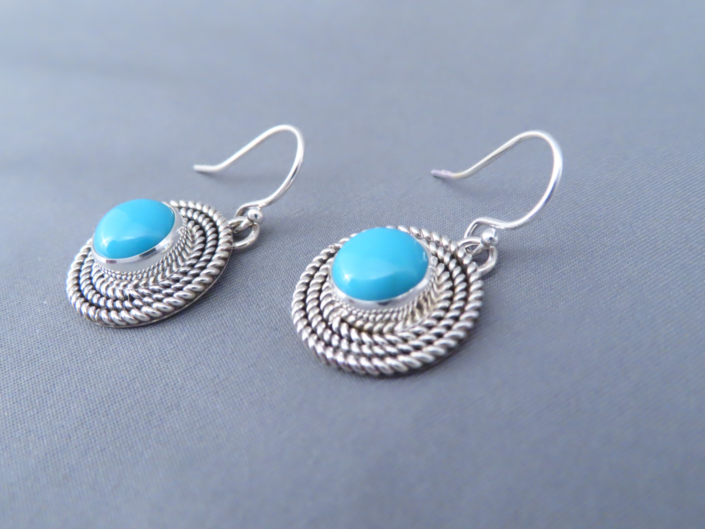 Sleeping Beauty Turquoise Earrings with Sterling Silver