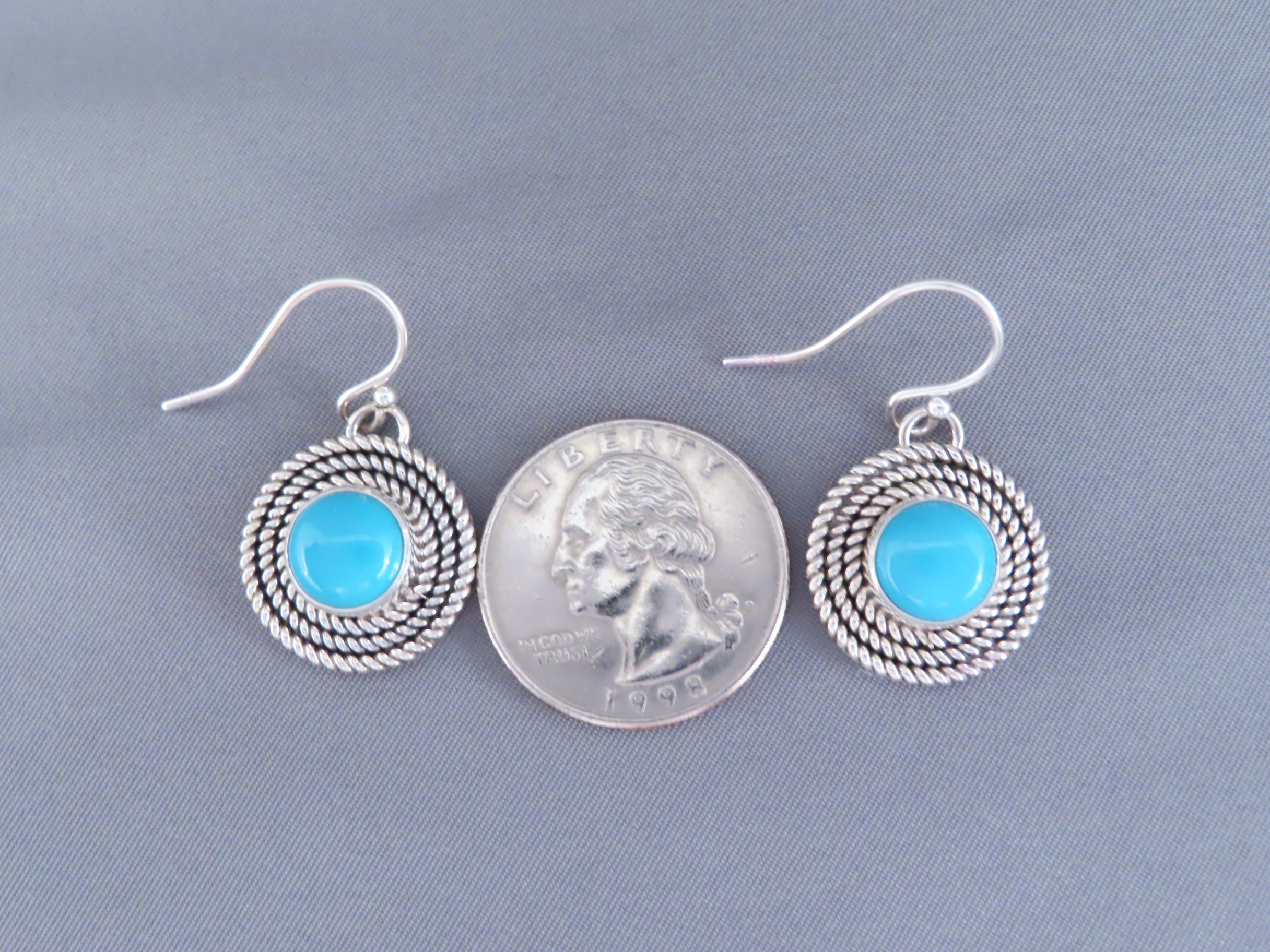 Sleeping Beauty Turquoise Earrings with Sterling Silver