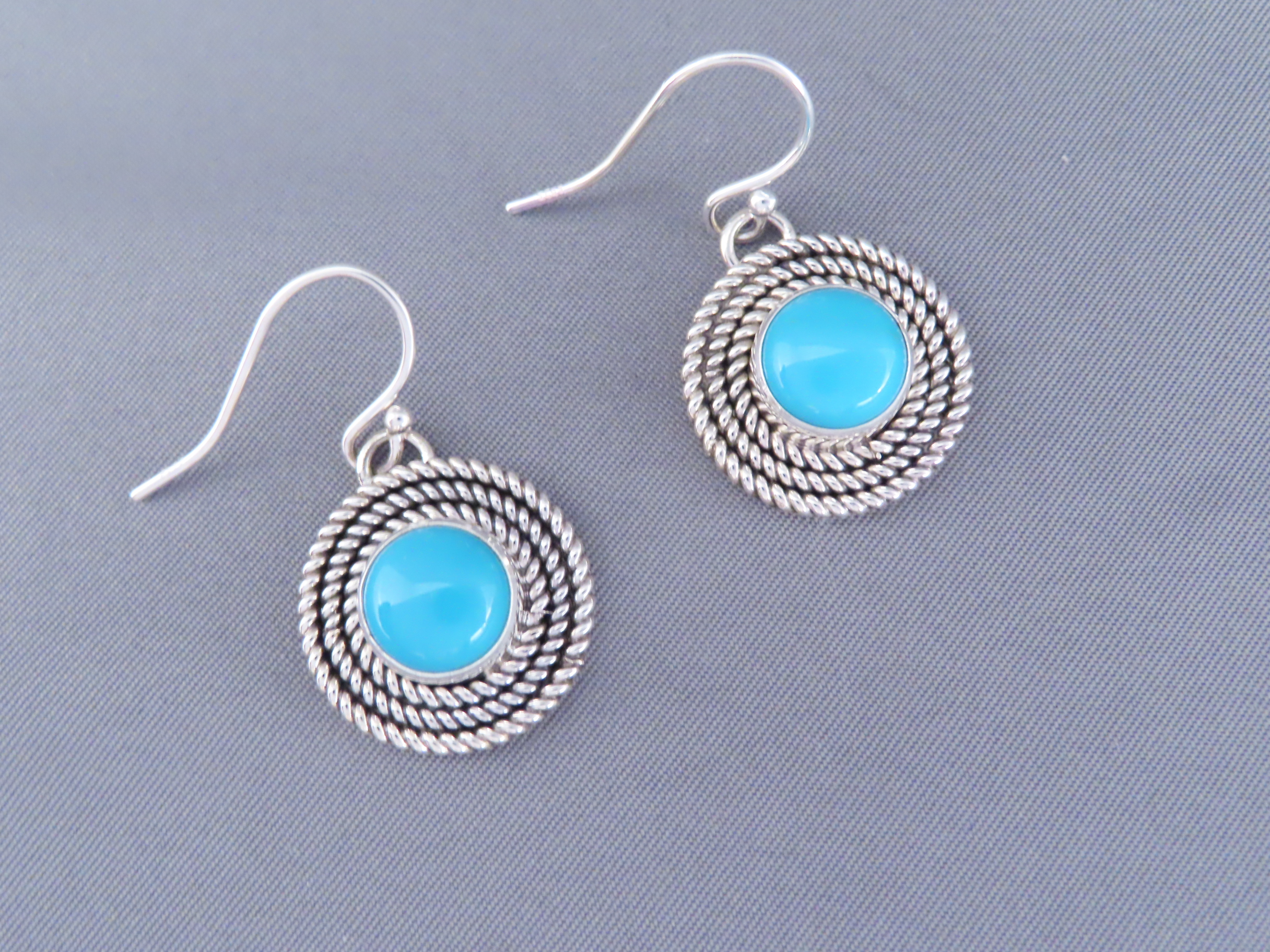 Sleeping Beauty Turquoise Earrings with Sterling Silver