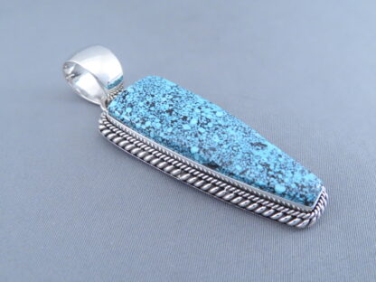 Turquoise Pendant by Artie Yellowhorse (Kingman Turquoise)