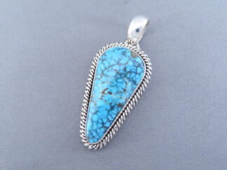 Smaller Turquoise Pendant by Artie Yellowhorse (Kingman Turquoise)