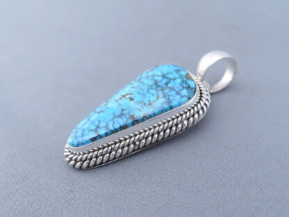 Smaller Turquoise Pendant by Artie Yellowhorse (Kingman Turquoise)