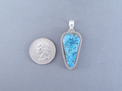 Smaller Turquoise Pendant by Artie Yellowhorse (Kingman Turquoise)