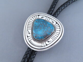 Red Mountain Turquoise Bolo Tie by Leonard Nez (Large)