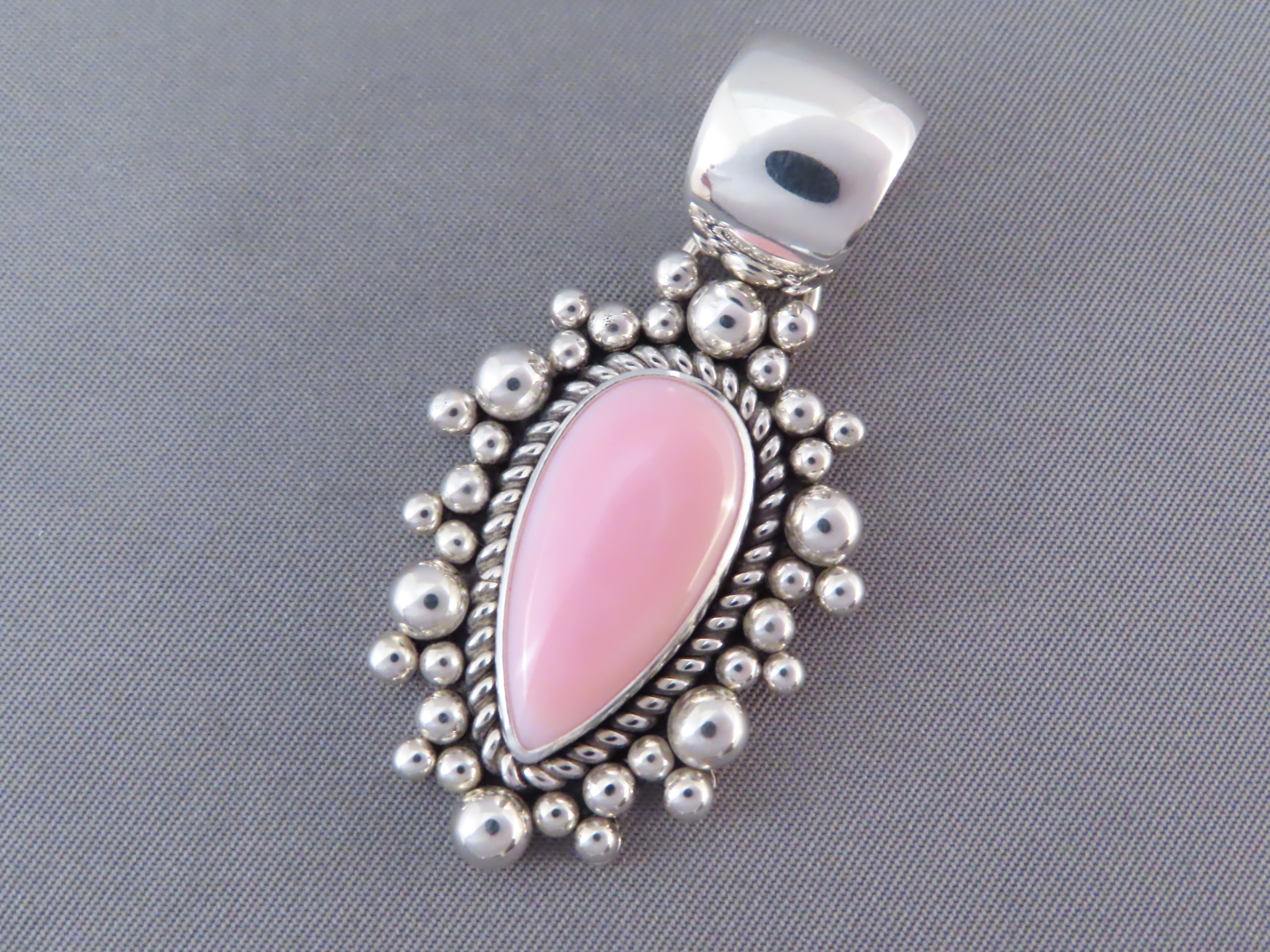 Pink Conch Shell Pendant by Artie Yellowhorse