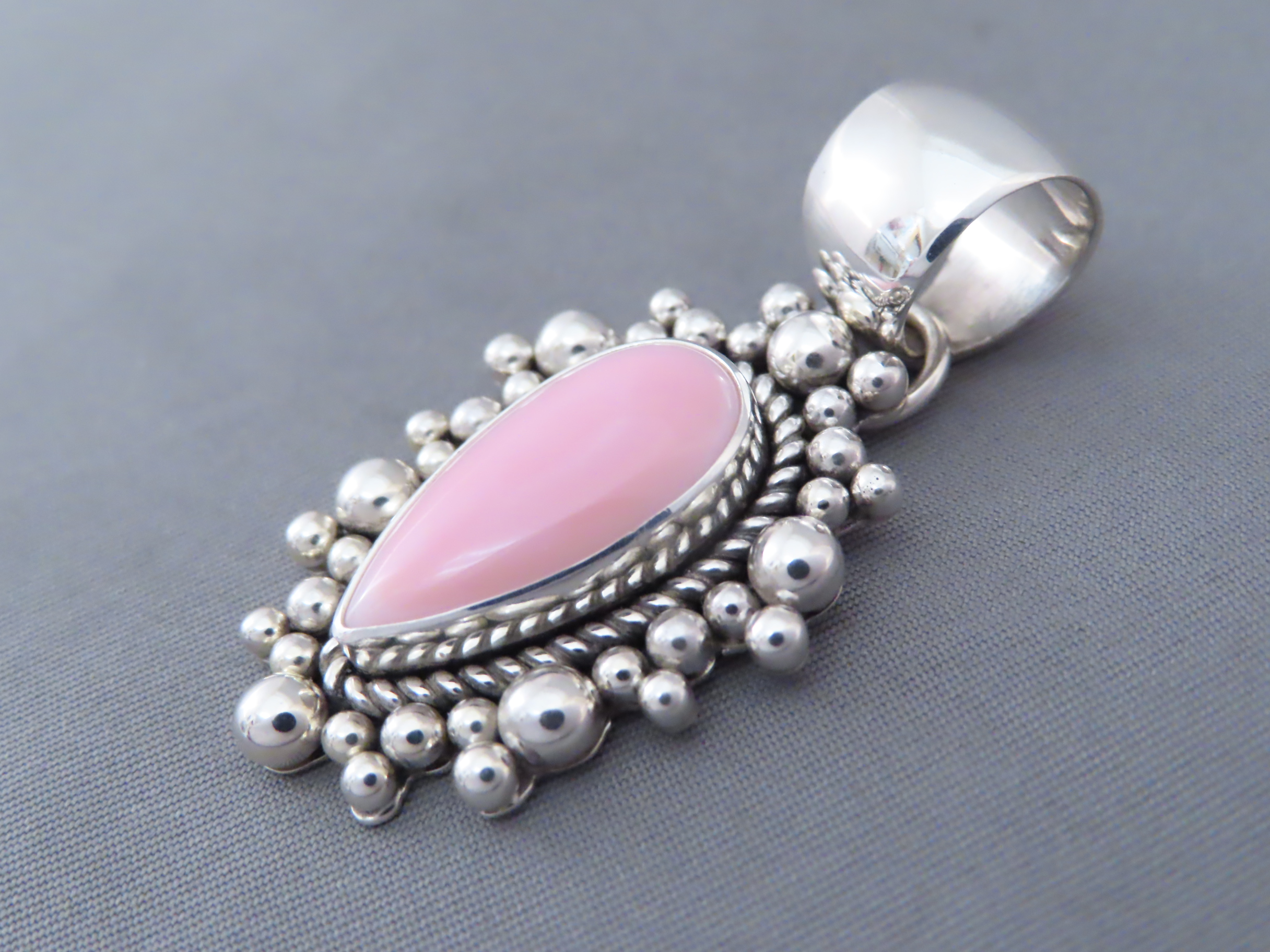 Pink Conch Shell Pendant by Artie Yellowhorse