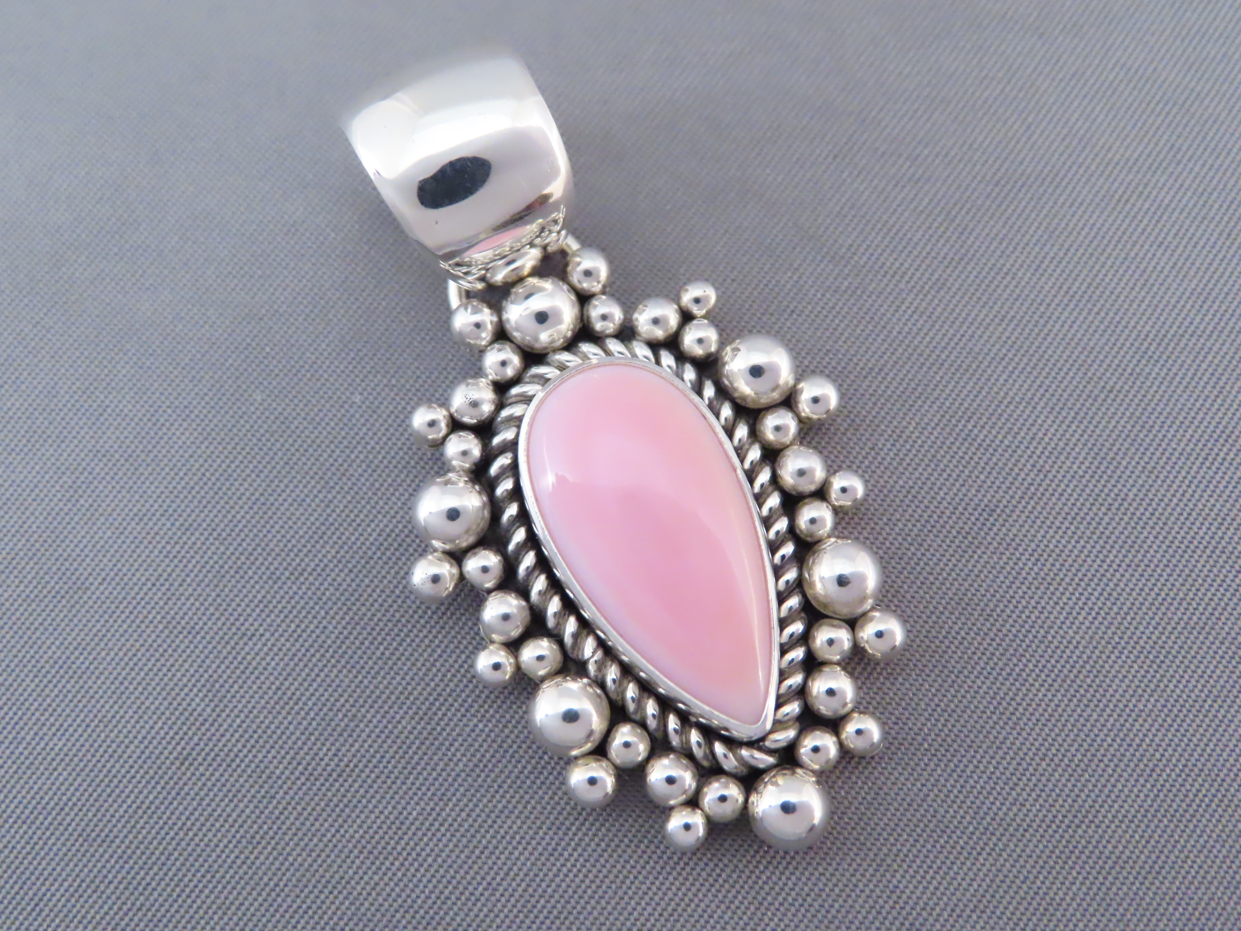 Pink Conch Shell Pendant by Artie Yellowhorse