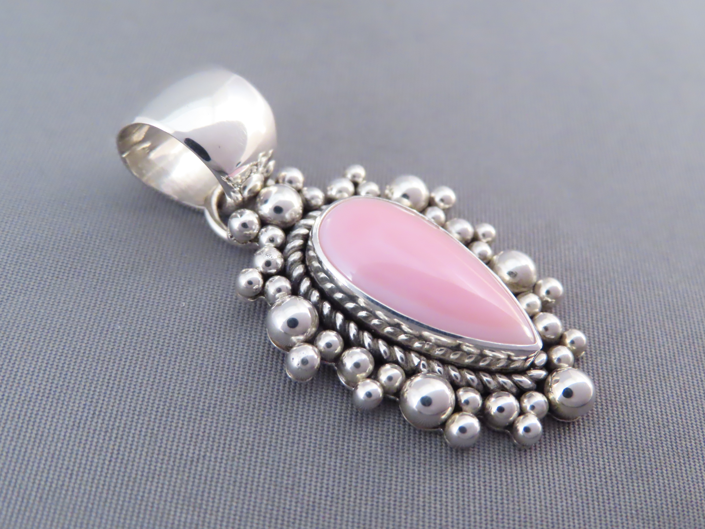 Pink Conch Shell Pendant by Artie Yellowhorse
